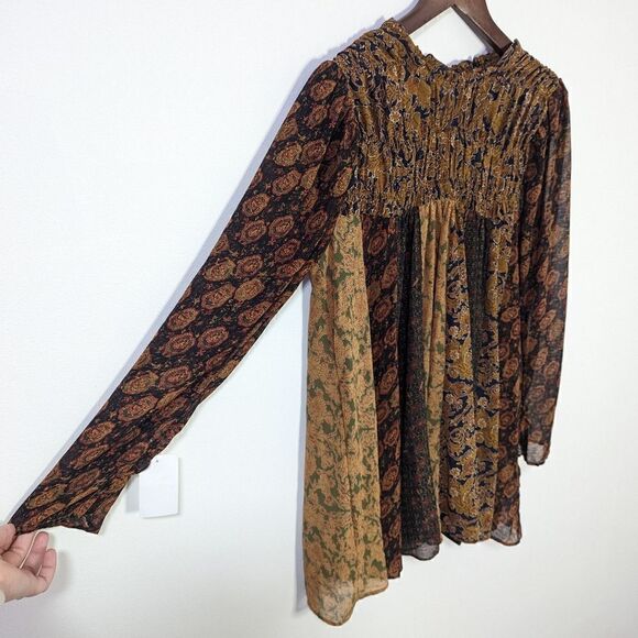 NWOT Free People Merrie Mix Print Tunic Top - Picture 2 of 7